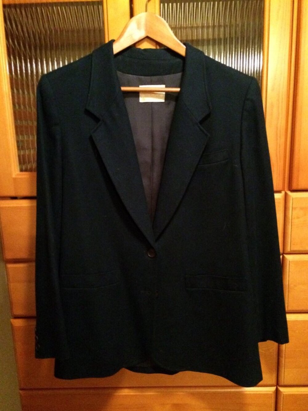 Pendleton 100% Pure Wool Navy Blue 2-Button Lined Blazer, Size 12